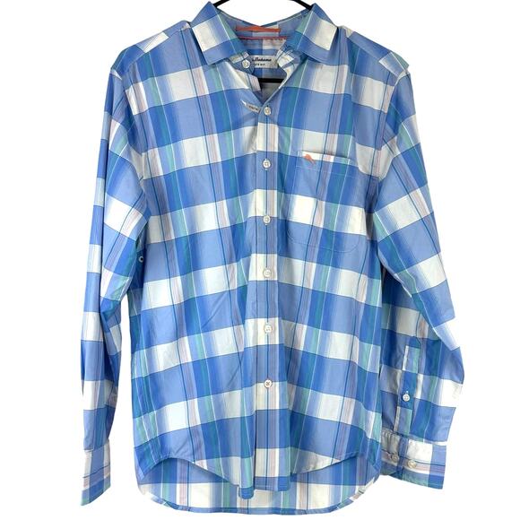 Tommy Bahama NWT Siesta Key Brisbane Plaid IslandZone Shirt Size XS Lightweight - Picture 2 of 11